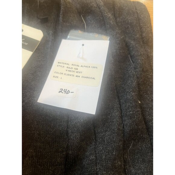 Peru Unlimited 100% Royal Alpaca Rajd V-Neck Vest Charcoal Gray Large - Picture 3 of 8